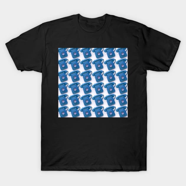 Blue vintage telephone print  2 T-Shirt by bettyretro